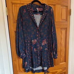 Free People Multicolor Floral Pattern Top